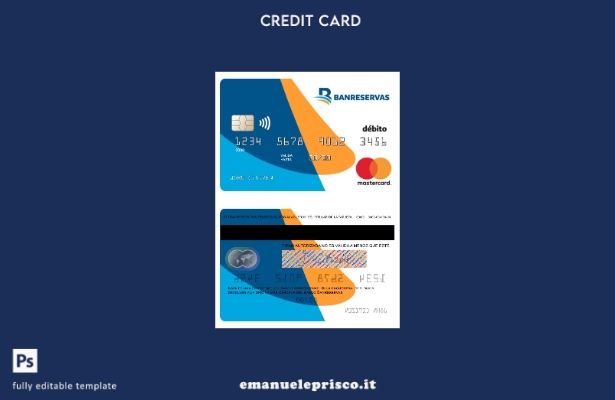 modello di carta mastercard di addebito bancario Banreservas della Repubblica Do